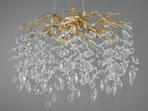 Чарівна кришталева люстра підвісна в коридор, 8 ламп, золото 1607-600GD фото